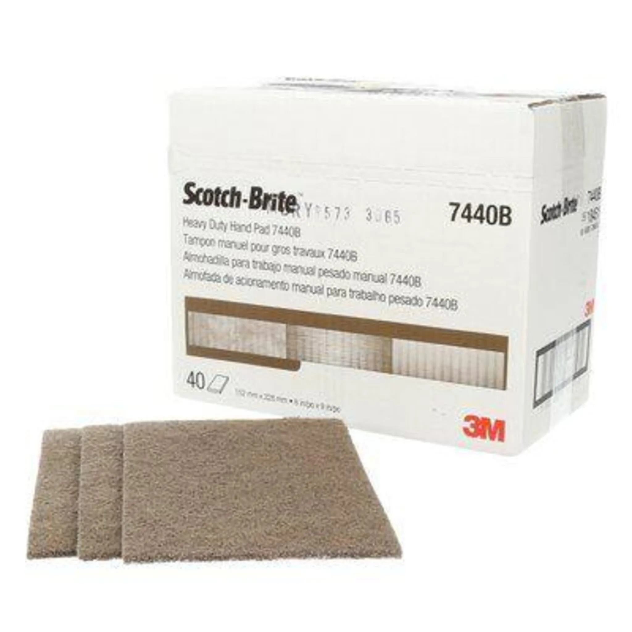 3M Scotch-Brite 7440 Heavy Duty Hand Pad | 6" x 9" | Aggressive Cleaning & Finishing | Durable Steel Wool Alternative for Industrial Use