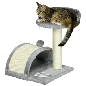 Cat Activity Centre with Sisal Scratching Posts, 46cm - Beige & Grey