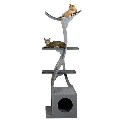 Cat Tree Lotus™  - Styled for the Design Conscious Cat Lover's Cat - WHITE W/FAUX FUR
