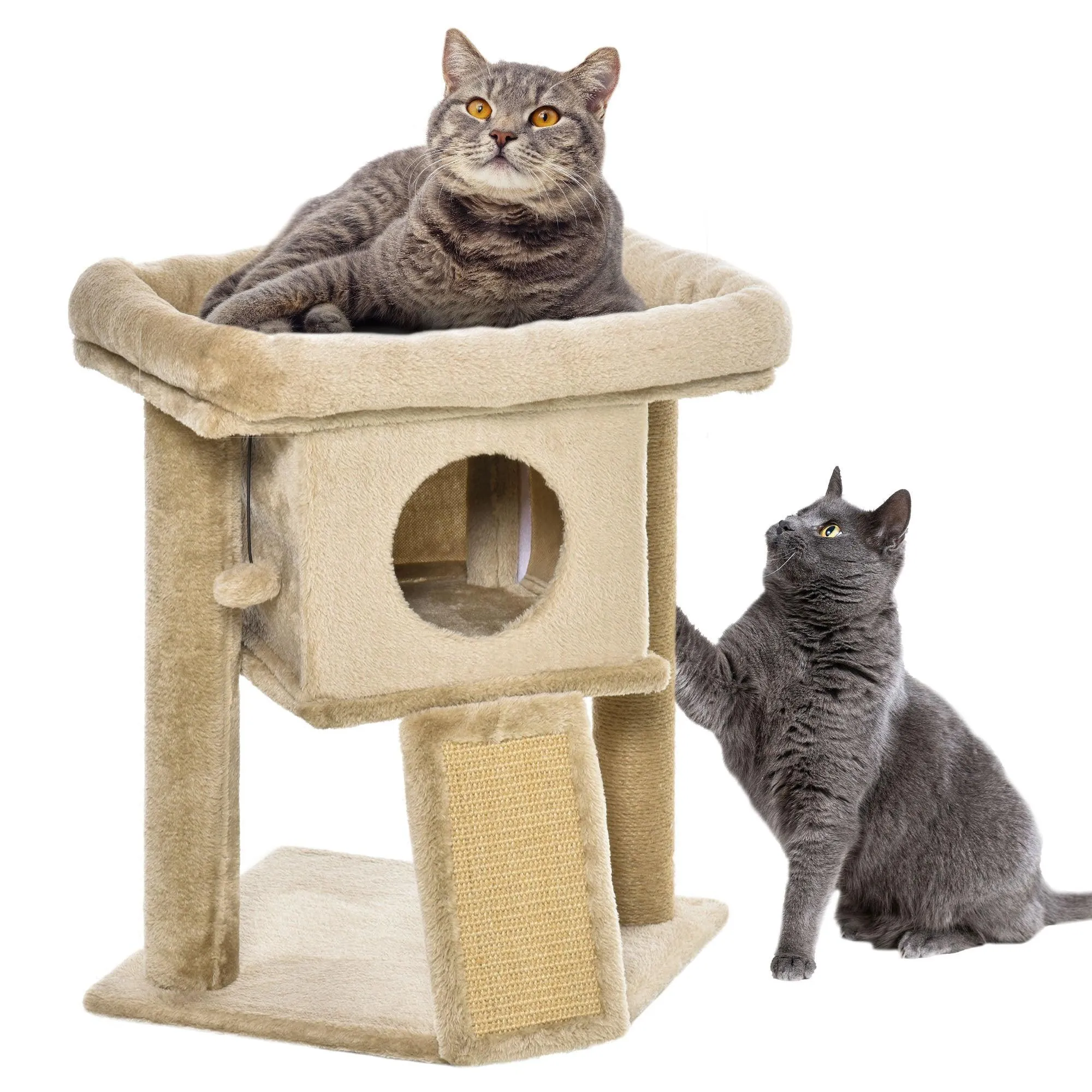 Cat Tree Tower Climbing Activity Center 40 x 40 x 57cm - Caramel