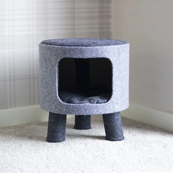 CHARCOAL FELT CAT STOOL