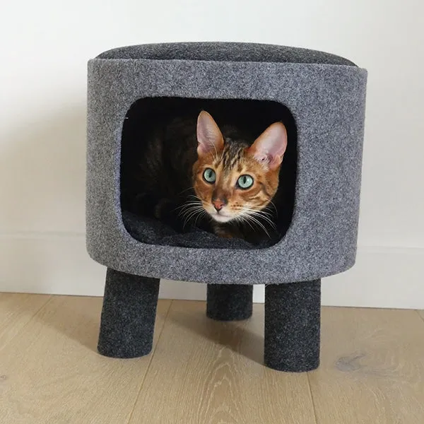 CHARCOAL FELT CAT STOOL