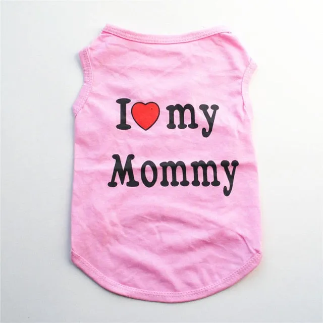 Cute Dogs Vest Shirt Clothes Sleeveless