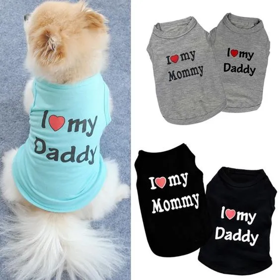 Cute Dogs Vest Shirt Clothes Sleeveless