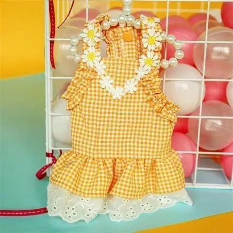 Daisy Halter Gingham Pet Dress