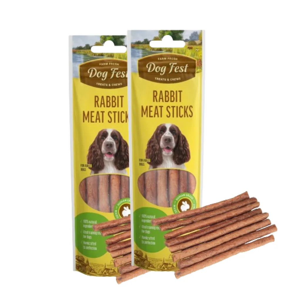 Dogfest Rabbit Meat Sticks Dog Treats (Limited Shelf life)