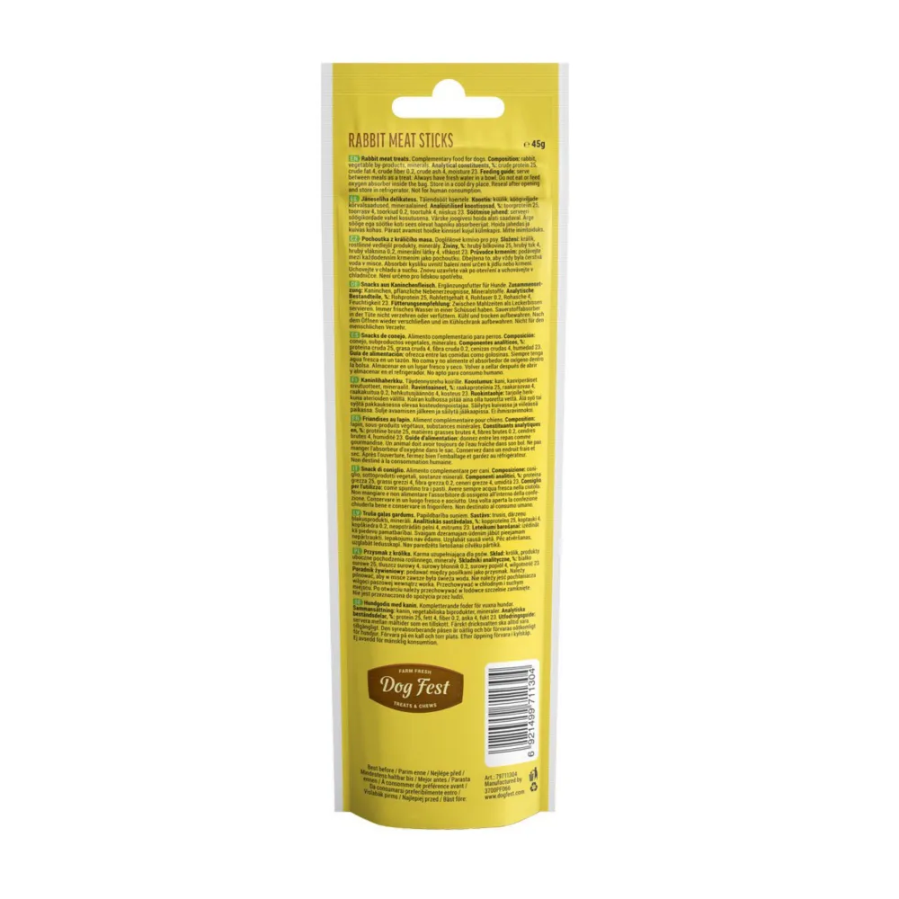 Dogfest Rabbit Meat Sticks Dog Treats (Limited Shelf life)