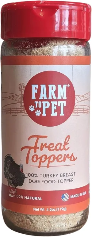 Farm To Pet - Dry Dog Food Topper - Turkey Meal Toppers for Dogs, Single Ingredient, Lean, All Natural, Healthy Food for Small, Medium, Large Breeds, & Puppies, Made in USA