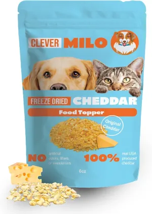 Freeze Dried Dog Food Treats - Dogs Cheese Treats - Also Use As Topper or Treat; Freeze Dried Raw Dog Food - Healthy Dog Treats (Pack of 01, Cheddar Cheese Topper)