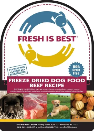 Fresh Is Best - Freeze Dried Raw Dog Food - Beef, 16 Ounces