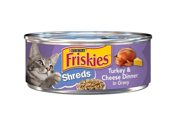 Friskies Savory Shreds Turkey And Cheese Dinner In Gravy Canned Cat Food
