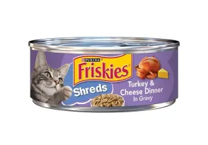 Friskies Savory Shreds Turkey And Cheese Dinner In Gravy Canned Cat Food