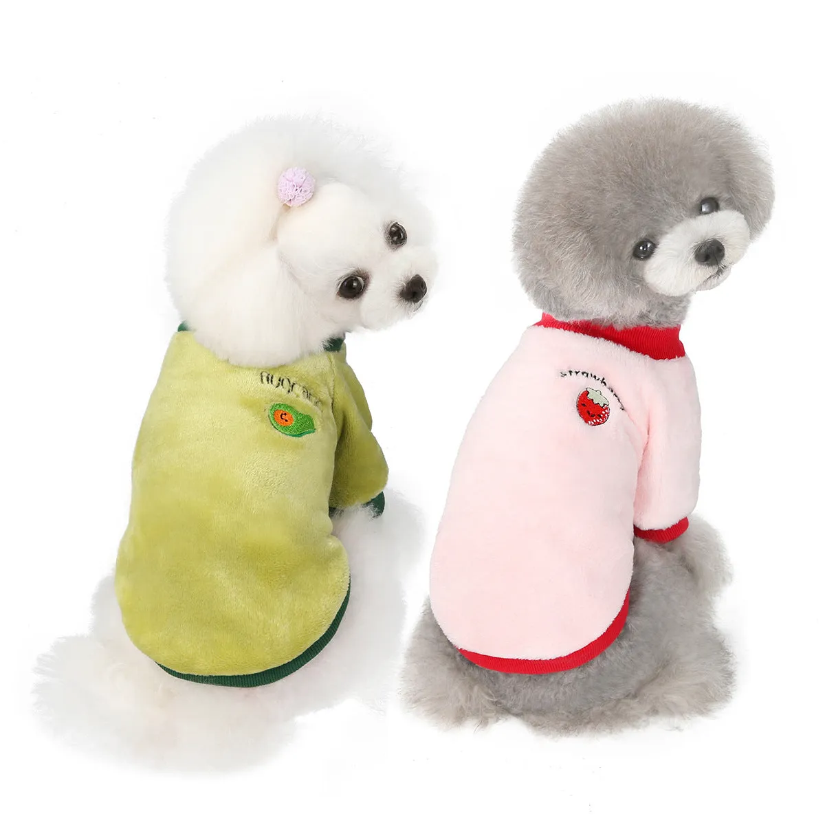 Fruit pattern coral fleece soft pet clothing