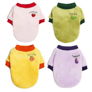 Fruit pattern coral fleece soft pet clothing