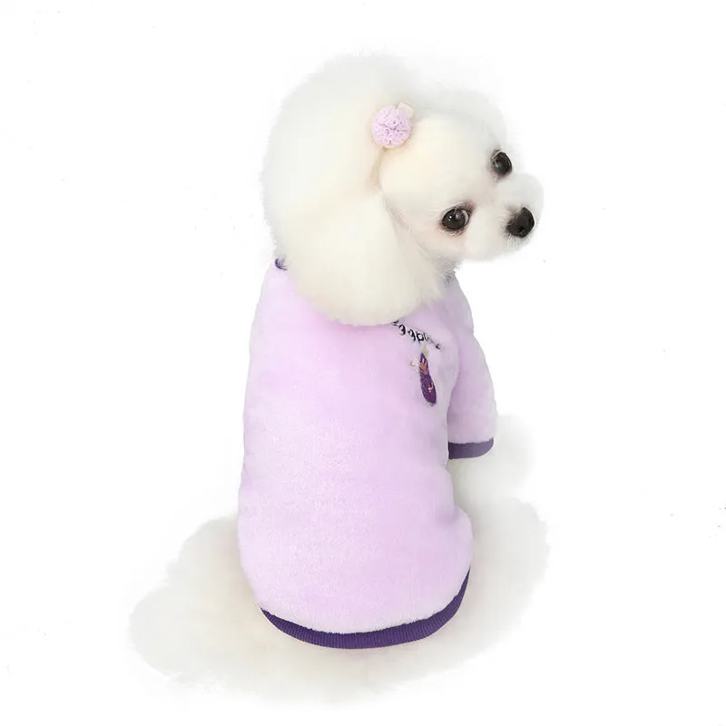 Fruit pattern coral fleece soft pet clothing
