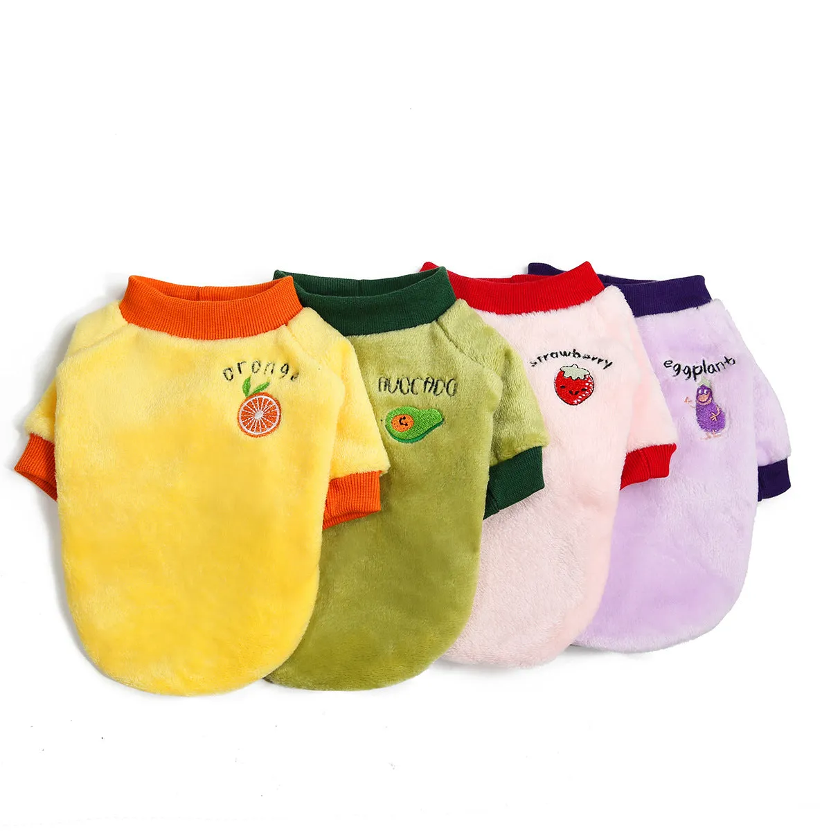 Fruit pattern coral fleece soft pet clothing