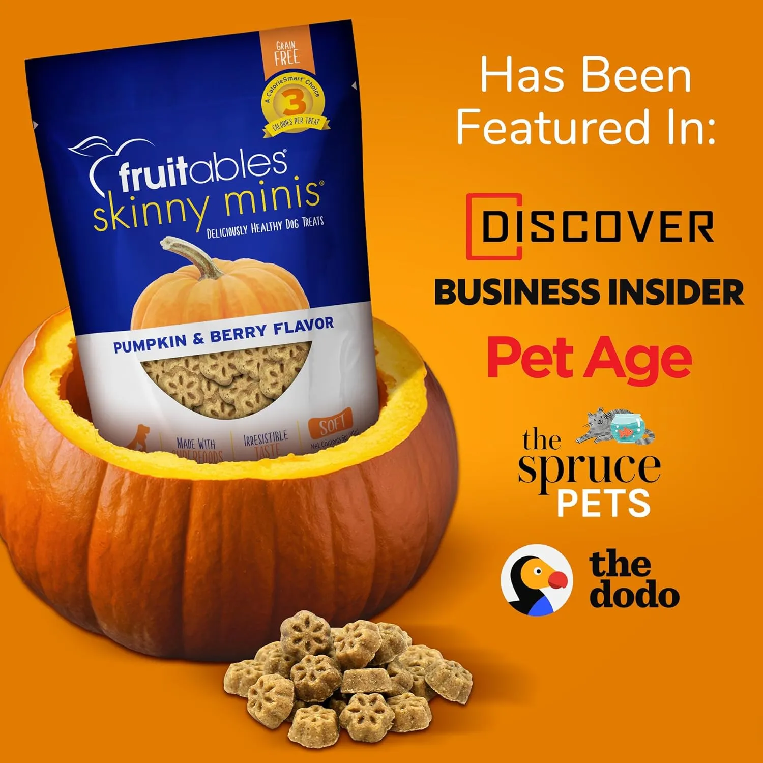 Fruitables Skinny Mini Dog Treats  Healthy Treats for Dogs  Low Calorie Training Treats  Free of Wheat, Corn and Soy  Grilled Bison  USA Made  5 Ounces