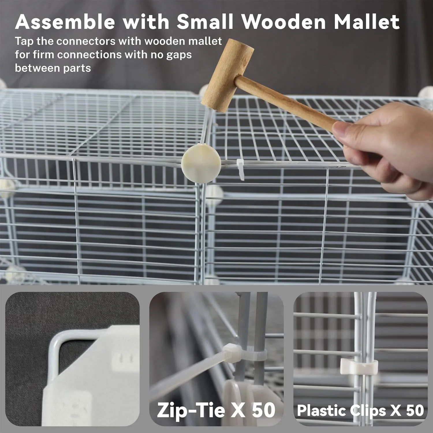 Large Guinea Pig Cages Indoor: 5-Tier C&C Rabbit Cage Small Animal Cage on Wheel with Removable Tray for Bunny Hamster Ferret Rat Chinchilla Hedgehog