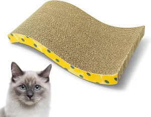 OurPets The Wave Curved Catnip Cat Scratcher Cat Toys for Indoor Cats great for Gifts & Interactive Toys Includes Cosmic Catnip- North-American Grown