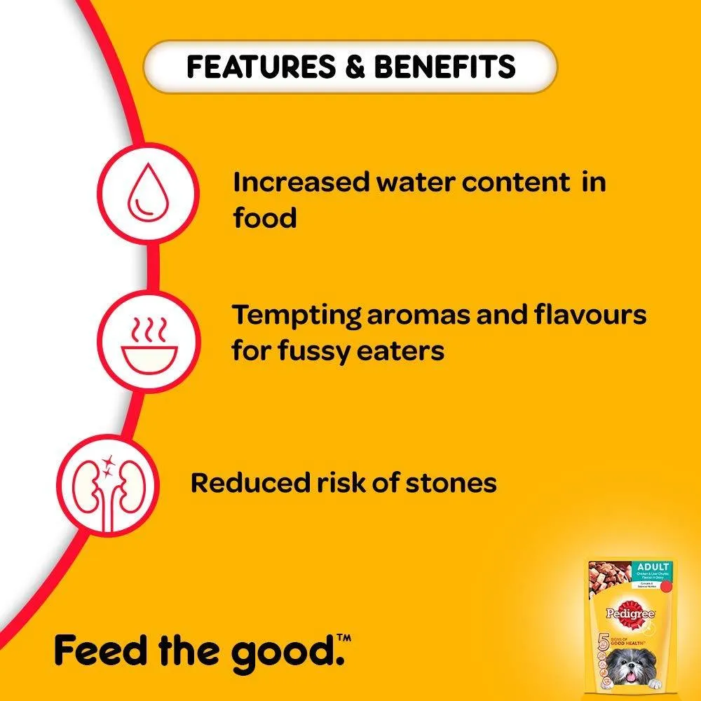 Pedigree Adult Chicken &amp; Liver Chunks in Gravy 70 gms