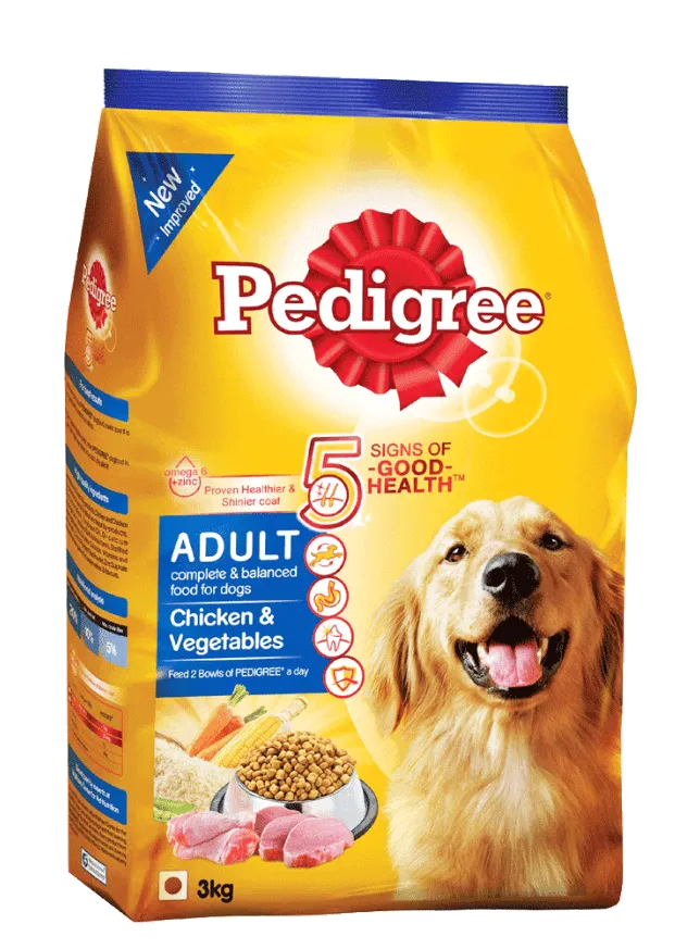 Pedigree Adult Dog Dry Food Chicken & Vegetables 3kg (Thailand)