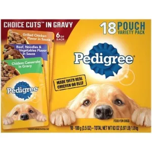 Pedigree Beef Noodle and Grilled Chicken Casserole Multi-Pack Canned Dog Food - 13.2 oz - Case of 18