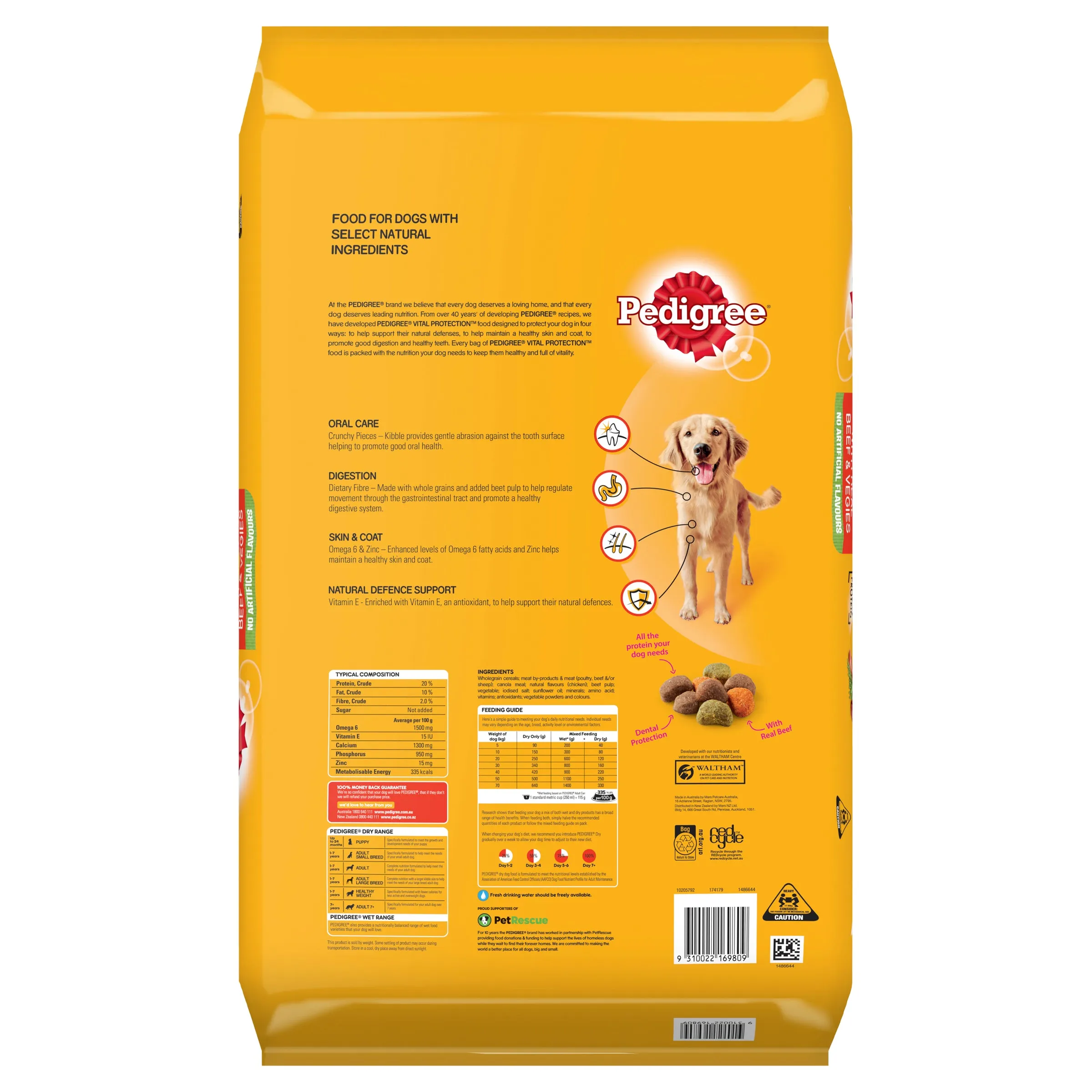 Pedigree - Medium Dog Real Beef and Vegetable Dog Dry Food (20kg)