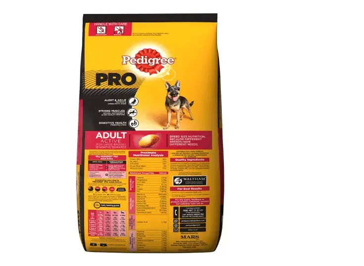 Pedigree Pro Expert Nutrition Dry Food for Active Adult Dogs, 10 kg