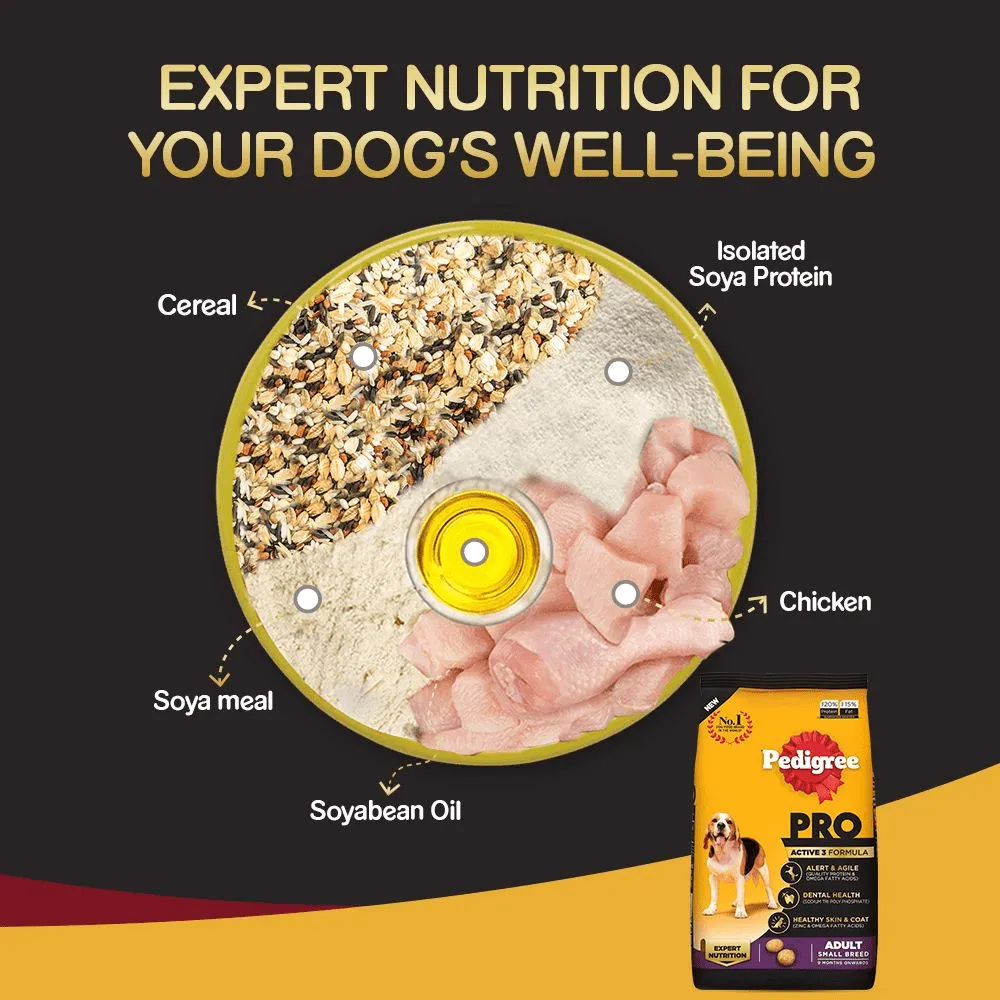Pedigree PRO Expert Nutrition Dry Food for Small Breed and Chicken and Liver Chunks in Gravy Wet Adult Dog Food Combo