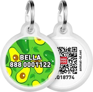Personalized Pet ID Tag for Dog Cat with QR Passport Global Search System of Lost Pets - Personalized Dog Tags Cat Name Tags - Avocado