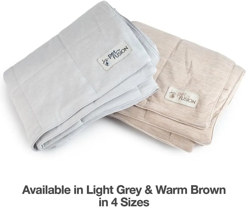 PetFusion Premium Cat and Dog Cooling Blanket, Lightweight Pet Blanket | Machine Washable | Multiple Sizes: for Pets Small to Extra-Large | Multiple Colors: Grey and Brown