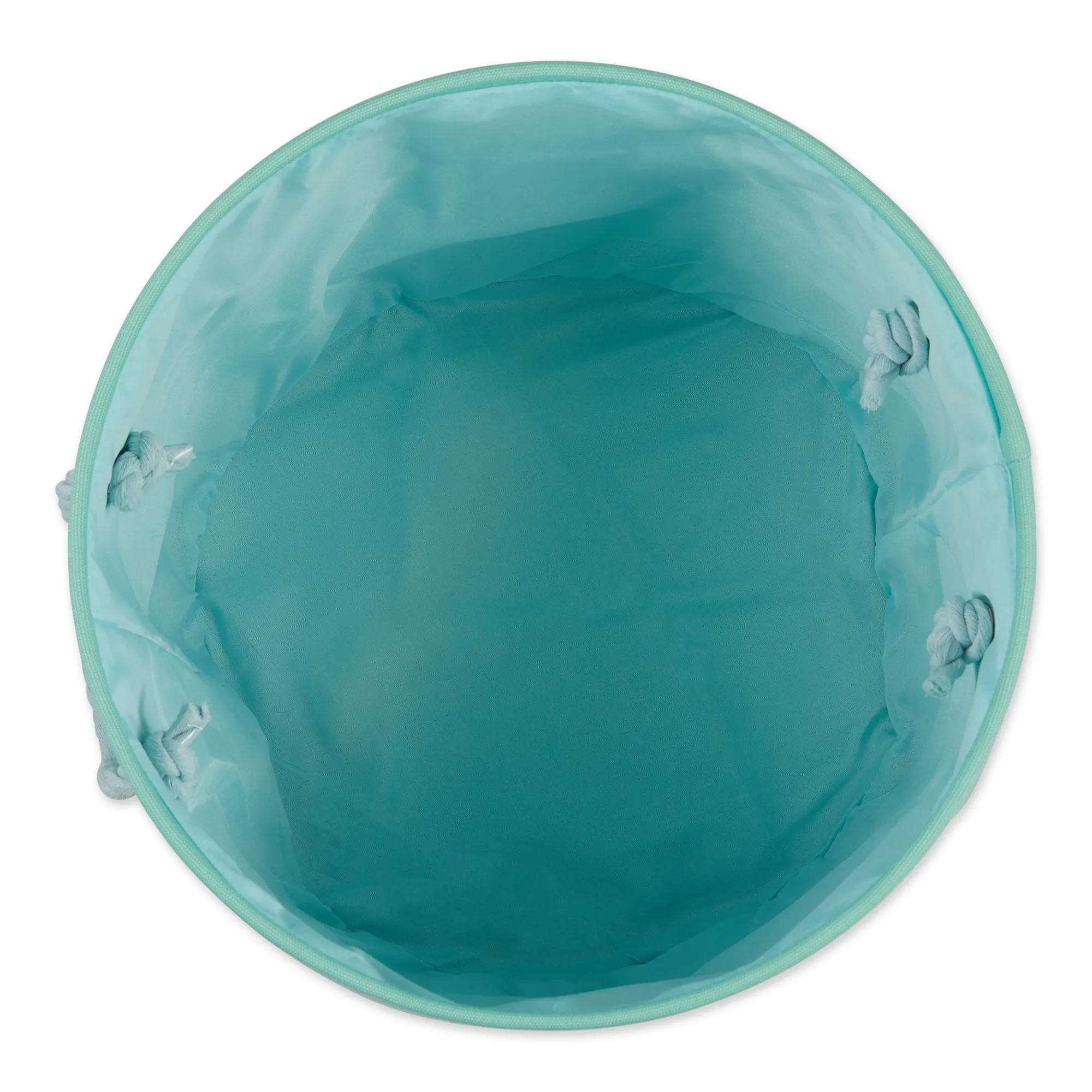 Polyester Pet Bin Stripe With Paw Patch Aqua Round Large 15X18X18