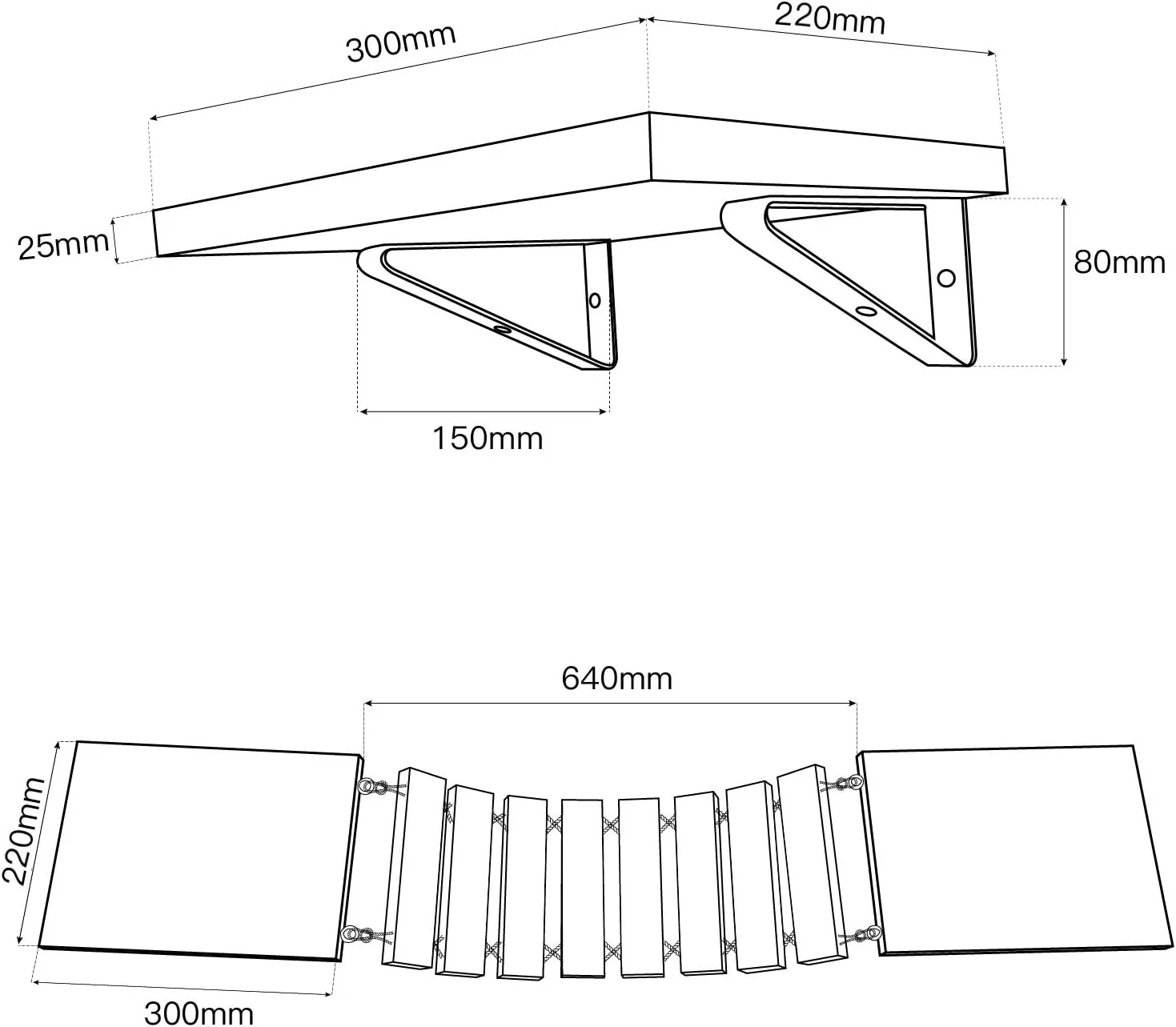 Purife Handcrafted Wall Mounted Cat Shelves, Cat Wall Furniture Set, Cat Wall Bridge Shelf & Perch, Cat Climbing Wall Steps Ladder Cat Hammock Bed