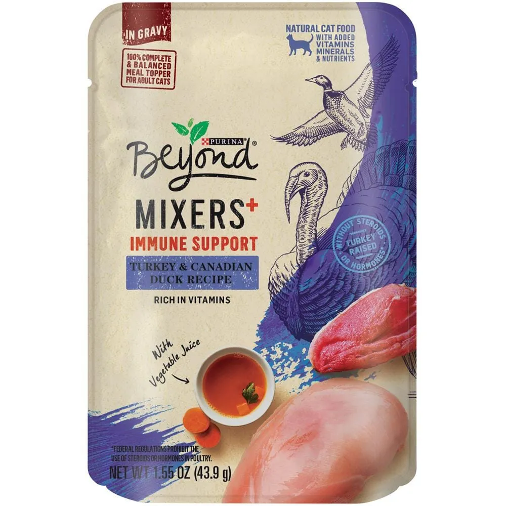 Purina Beyond Mixers  Immune Support Turkey and Duck Wet Cat Food and Topper Pouch - 1.55 Oz - Case of 16