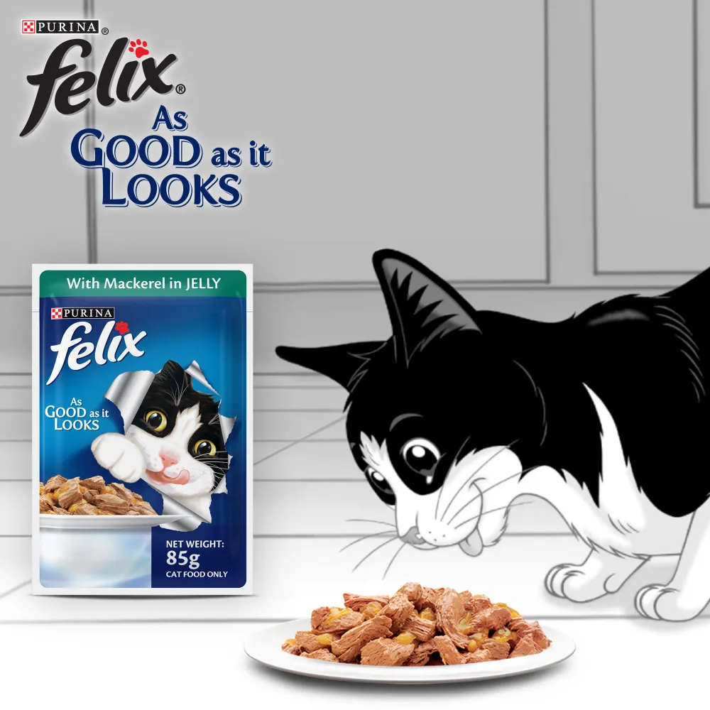 Purina Felix Mackerel with Jelly, Chicken with Jelly and Tuna with Jelly Adult Cat Wet Food Combo