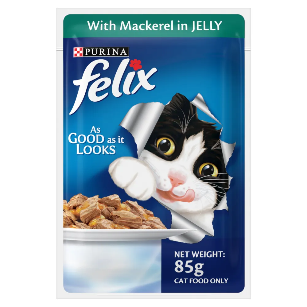 Purina Felix Mackerel with Jelly, Chicken with Jelly and Tuna with Jelly Adult Cat Wet Food Combo