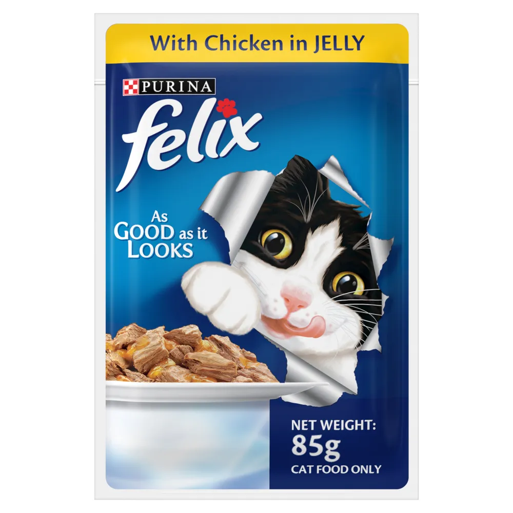 Purina Felix Mackerel with Jelly, Chicken with Jelly and Tuna with Jelly Adult Cat Wet Food Combo