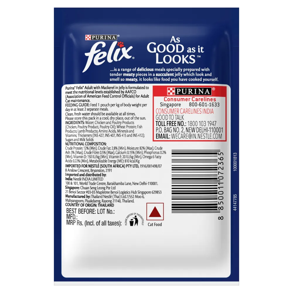 Purina Felix Sardine with Jelly and Salmon with Jelly Adult Cat Wet Food Combo