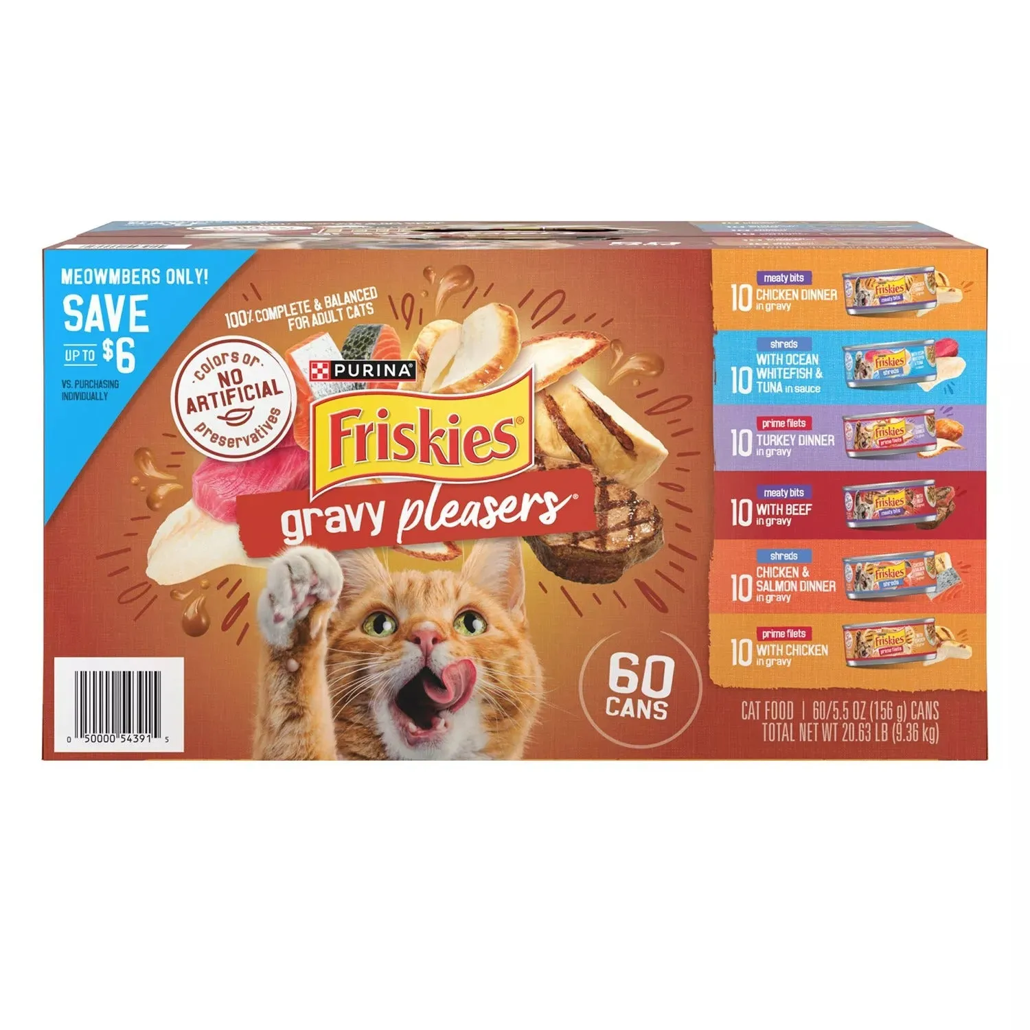 Purina Friskies Gravy Pleasers Variety Pack Adult Wet Cat Food - (60x5.5)oz/1pk