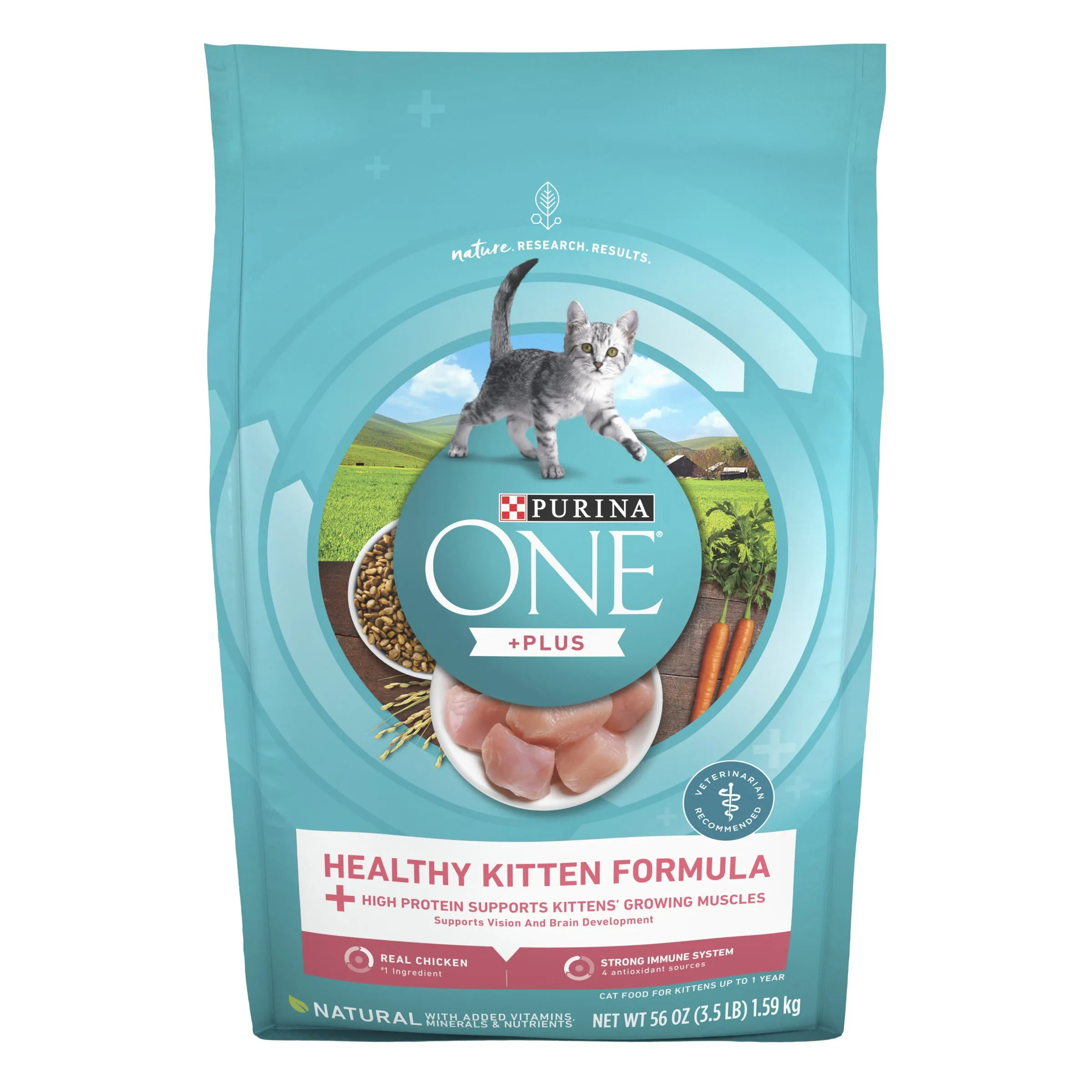 Purina ONE High Protein, Natural Dry Kitten Food,  Plus Healthy Kitten 3.5 lbs