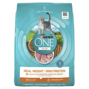 Purina One  Plus Ideal Weight High Protein Dry Cat Food Turkey, 16 lb Bag