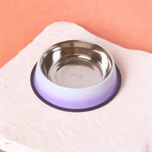 Purple Gradient Stainless Steel Pet Bowl, Anti Skid
