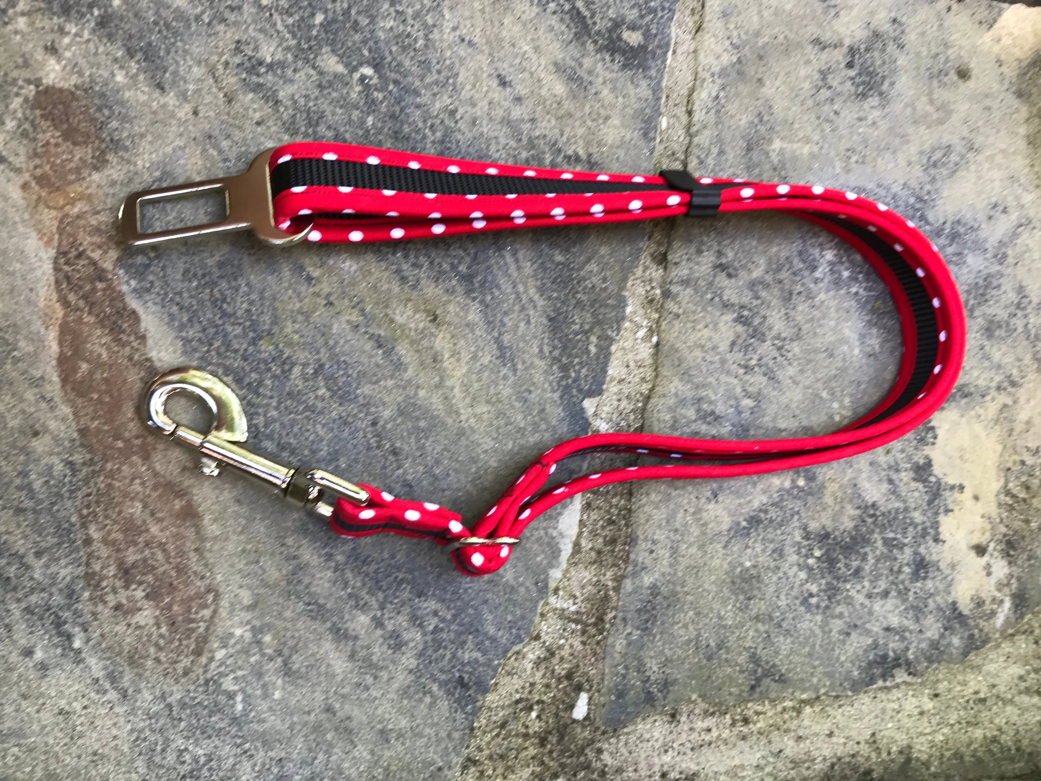 Seatbelt Leash - Red Dot