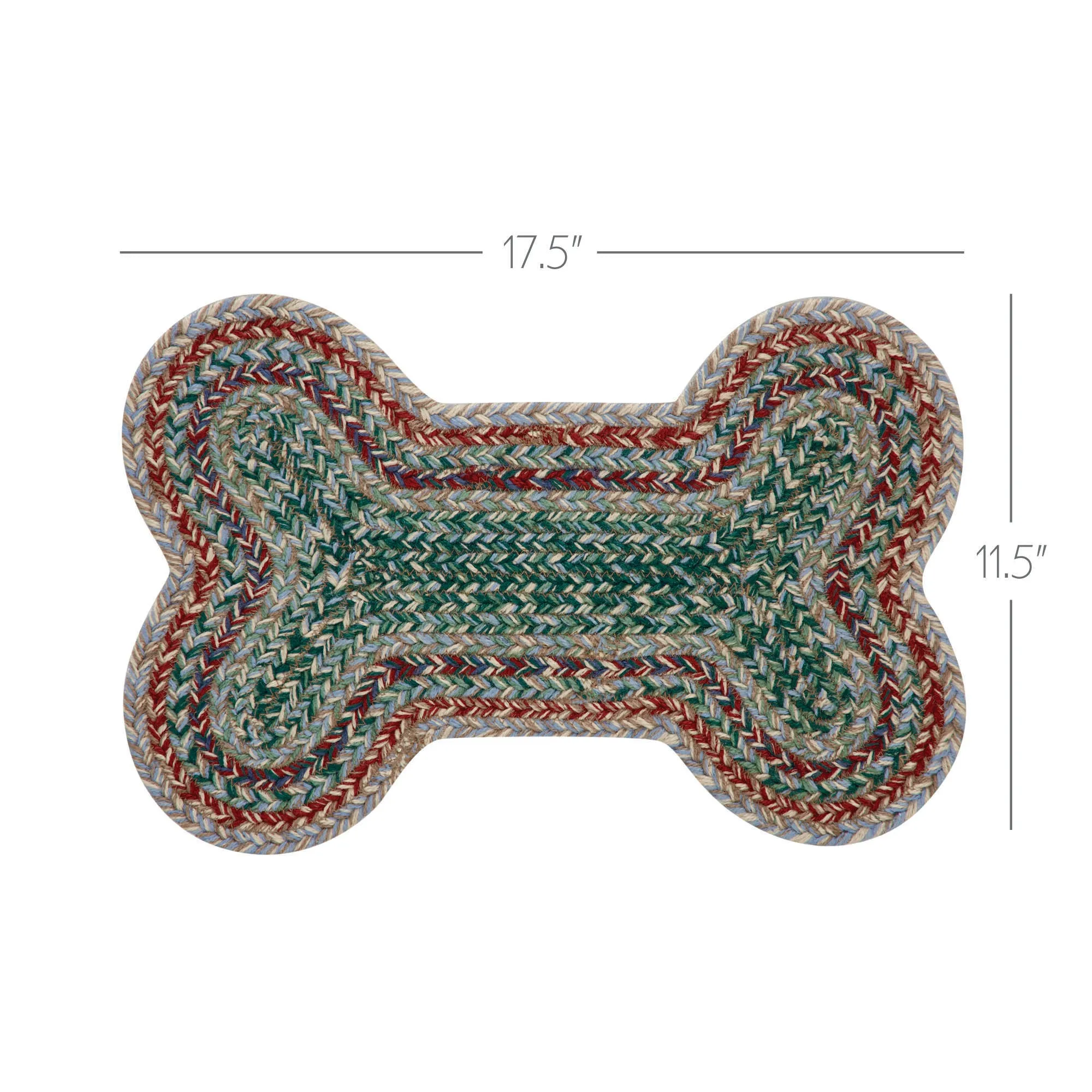 Small Bone Multi-Color Indoor/Outdoor Rug 17.5" long