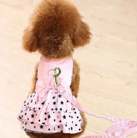 Star Mesh Back Bow Pet Dress with Hook