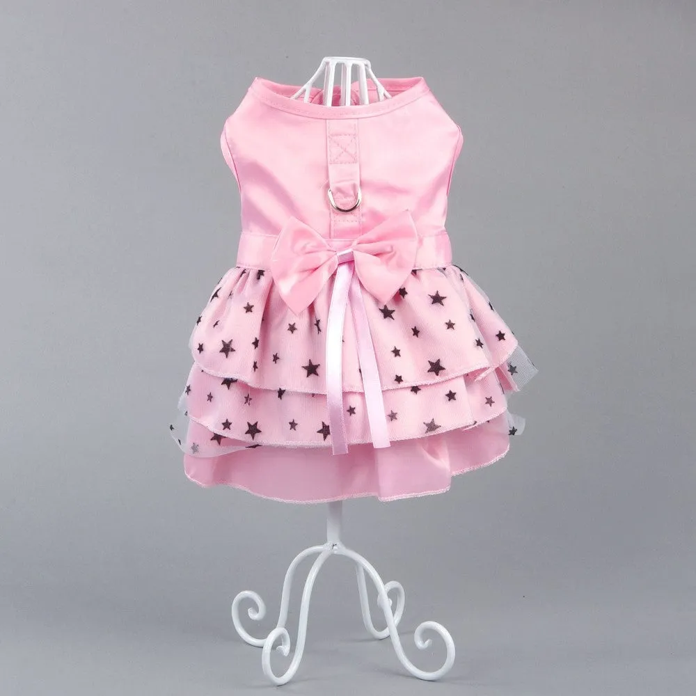 Star Mesh Back Bow Pet Dress with Hook