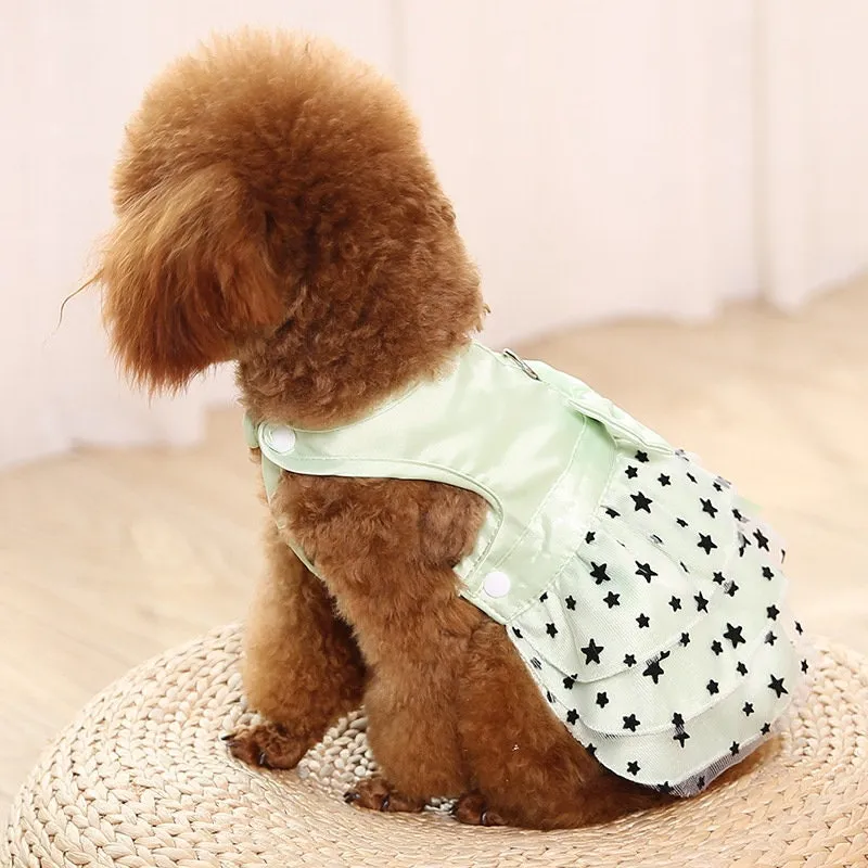 Star Mesh Back Bow Pet Dress with Hook