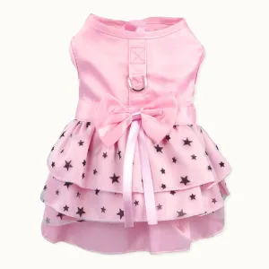 Star Mesh Back Bow Pet Dress with Hook