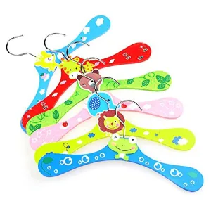 Tebatu Pet Dog Child Clothes Hanger Cartoon Design Resin Animal Cute Wooden Hangers