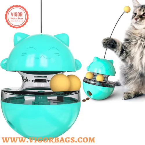 Turnable Balls Feeder Cats Toy IQ Training Leak Food Slow Feeder For Pet Cat - MOQ 10 Pcs